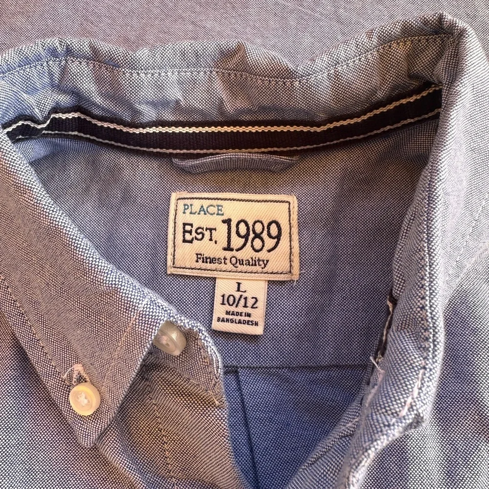 The Children’s Place.  Boys Long-Sleeve Button-Down Shirt - Light Blue